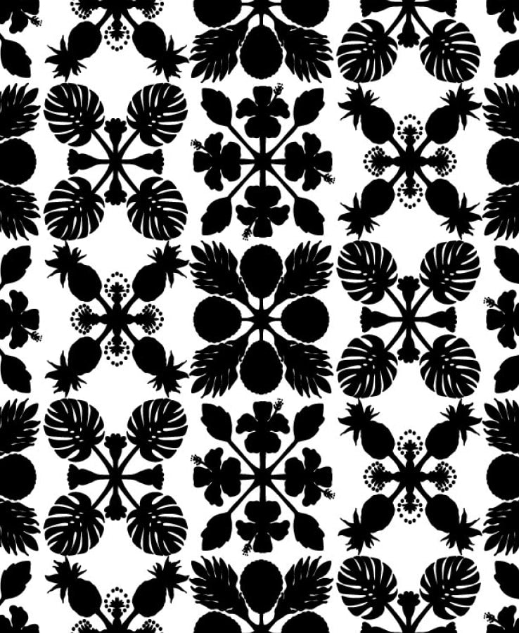 Black Hawaiian Quilt