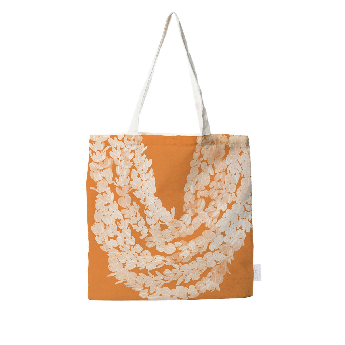 Pikake Lei on Orange Tote – SoHa Living