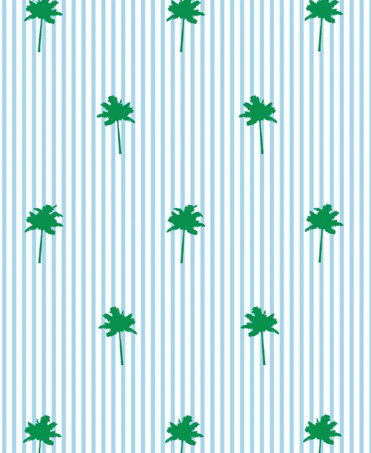 Blue Stripes and Green Palms