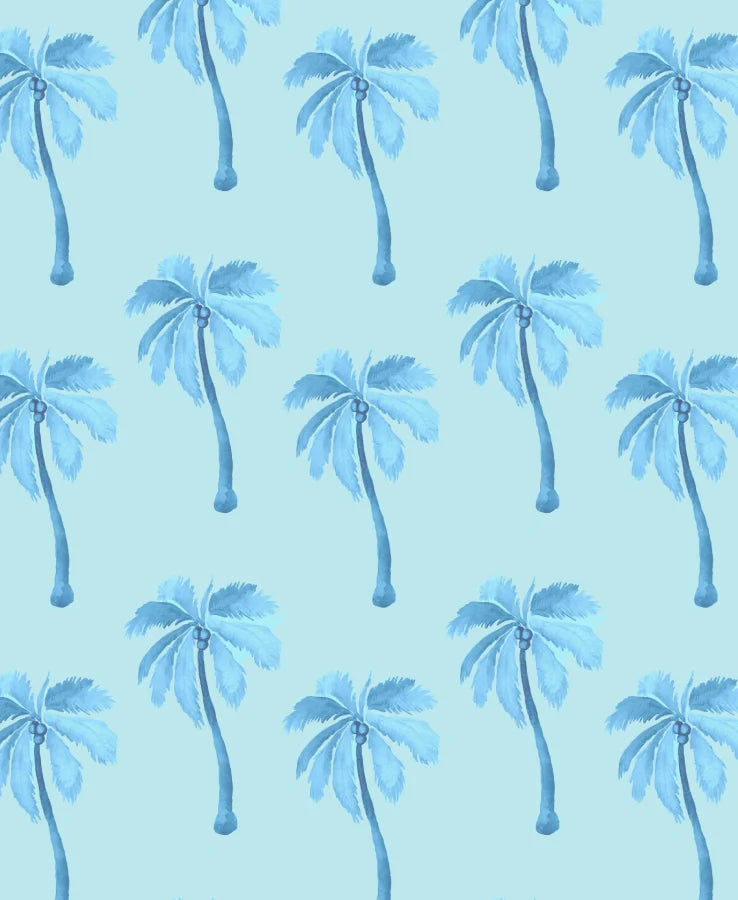 Blue Watercolor Palms