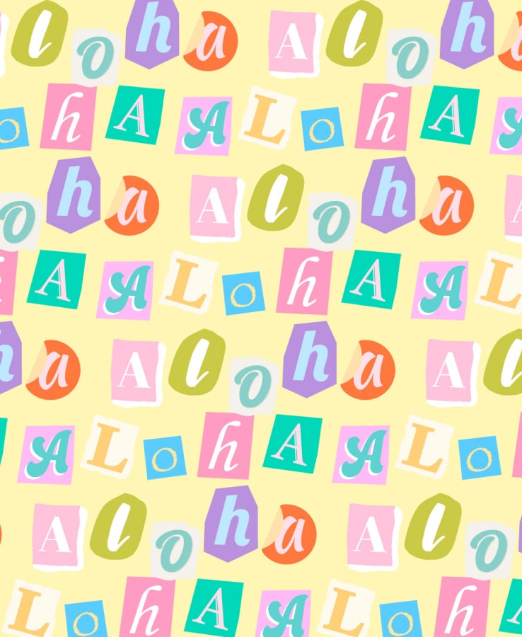 Aloha Magazine Cut Out Word