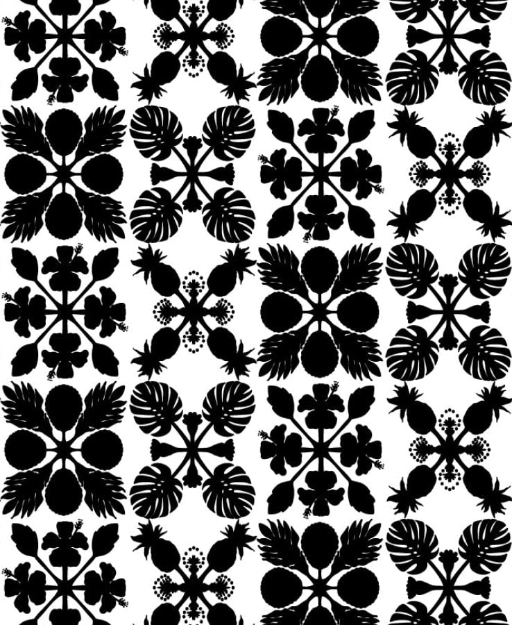 Black Hawaiian Quilt
