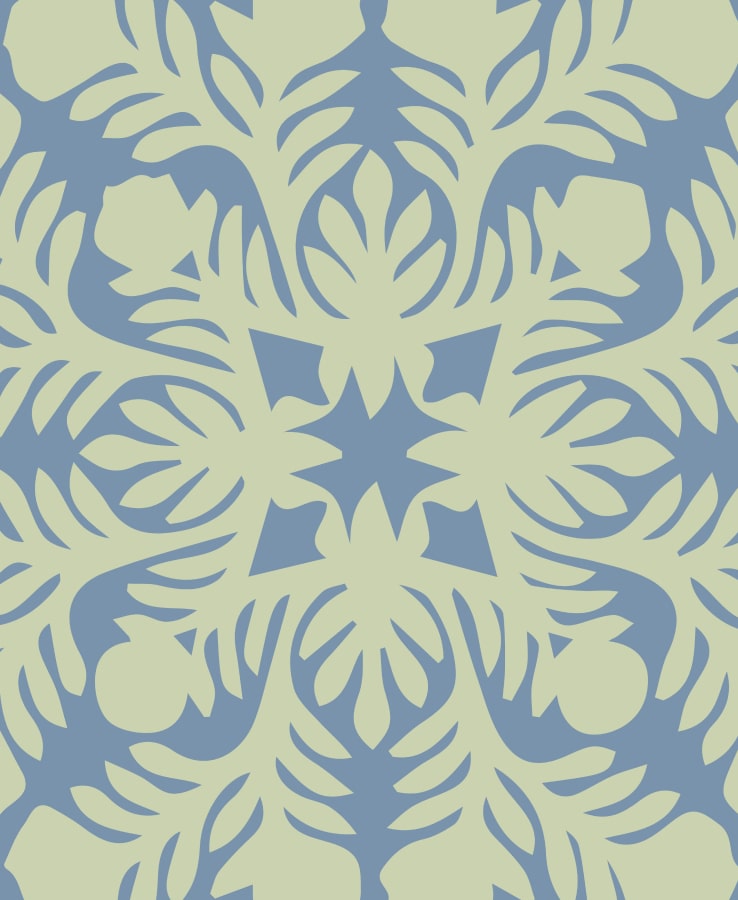 Green and Dark Blue Quilt