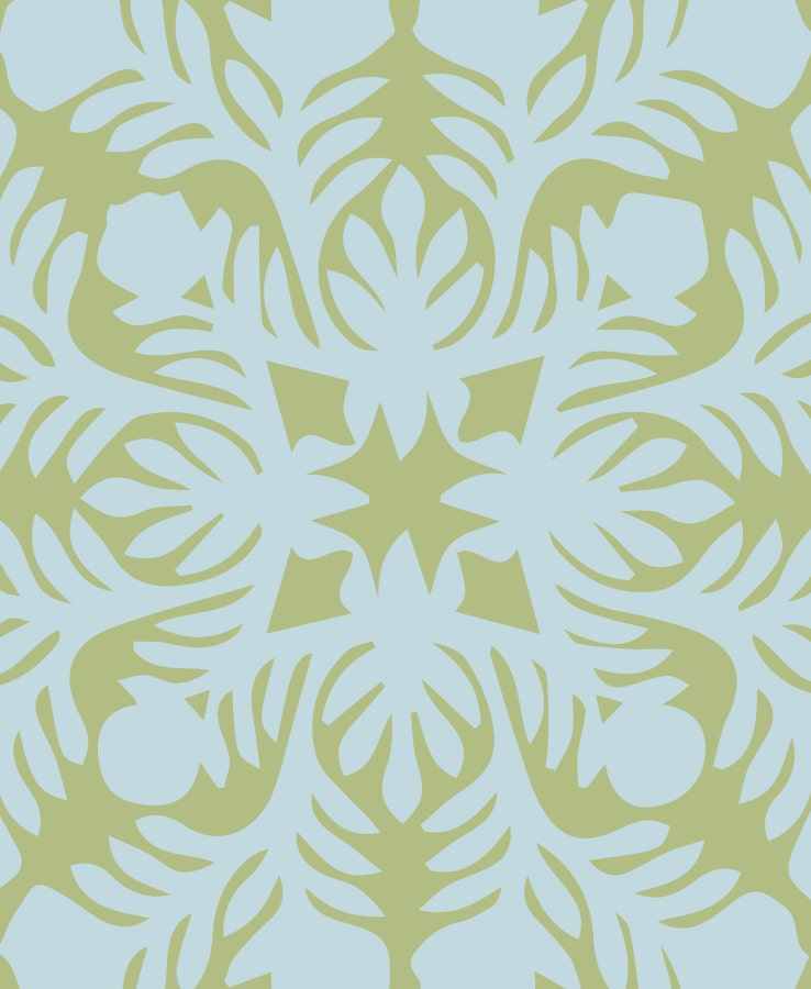 Green and Light Blue Quilt