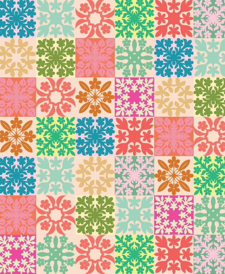 Multi Hawaiian Quilt