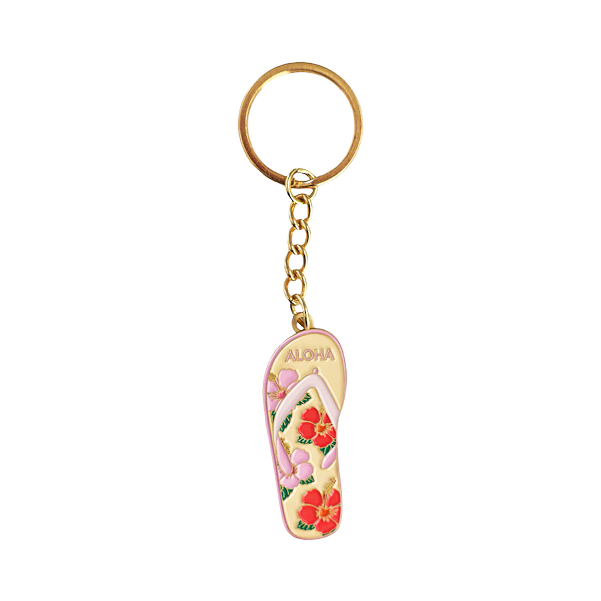 Aloha Flowers Slipper Enamel Keychain – SoHa Living