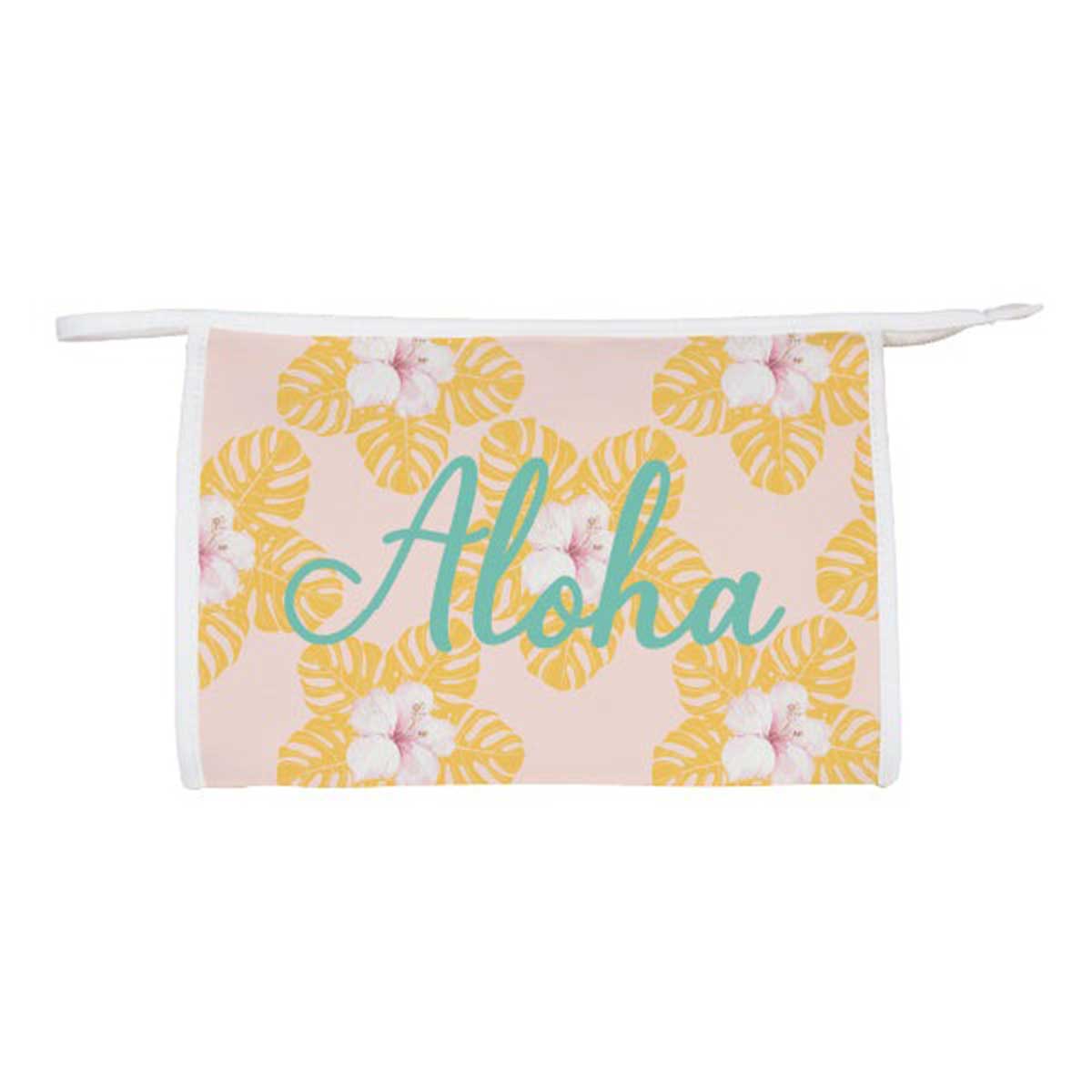 Monstera and Hibiscus Aloha Neoprene Cosmetic Bag – SoHa Living