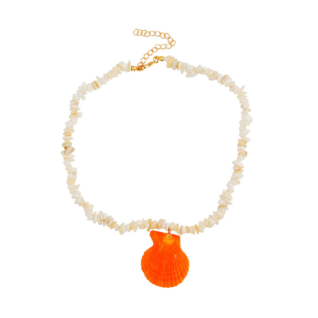 16in Puka Shell Necklace, Orange – SoHa Living