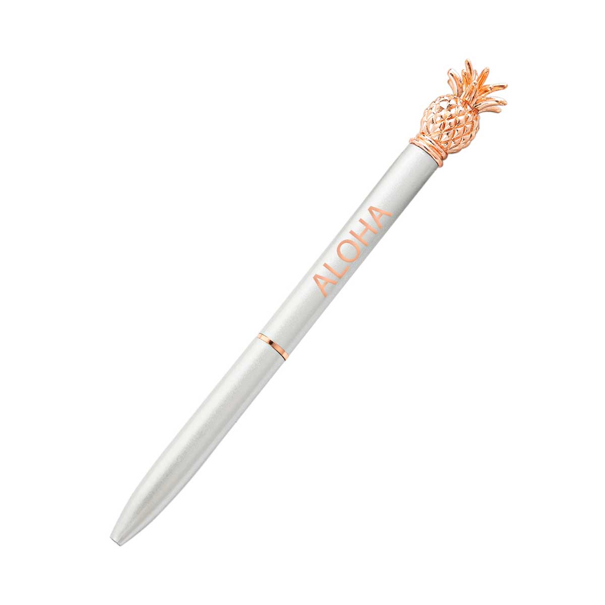 ALOHA Engraved Pineapple Pen, Matt Silver