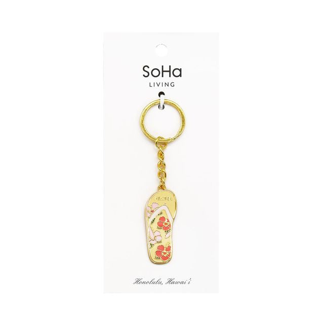 Aloha Flowers Slipper Enamel Keychain – SoHa Living