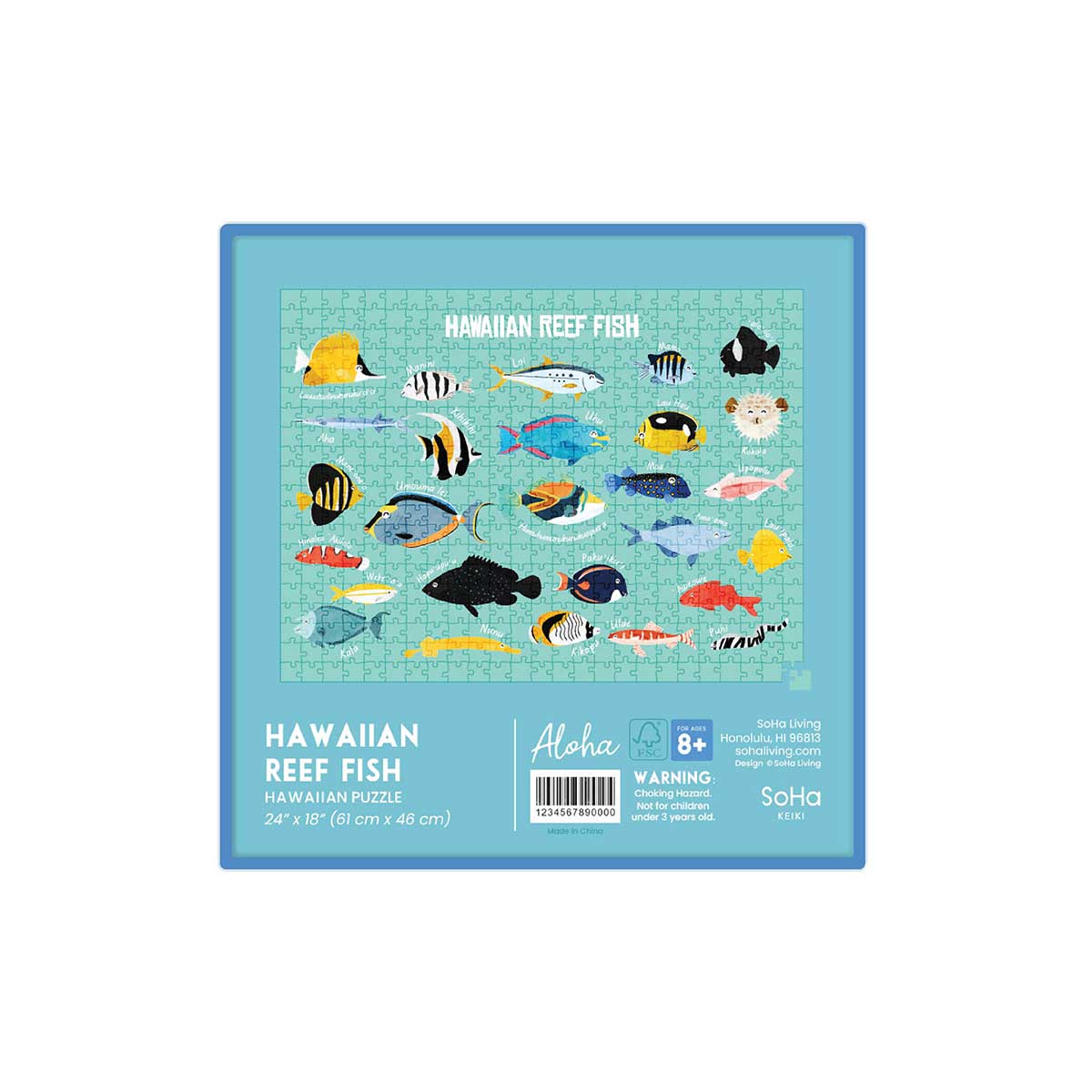 Hawaiian Reef Fish Rectangle Puzzle, 500pcs – SoHa Living