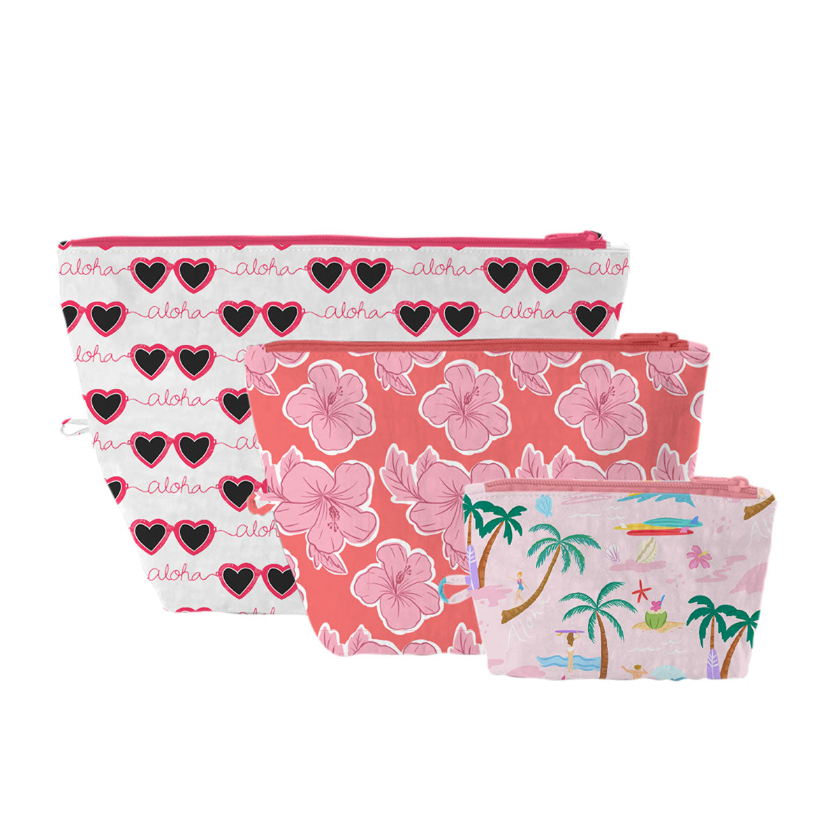 Aloha Islands Cosmetic Pouch, Set of 3 – SoHa Living
