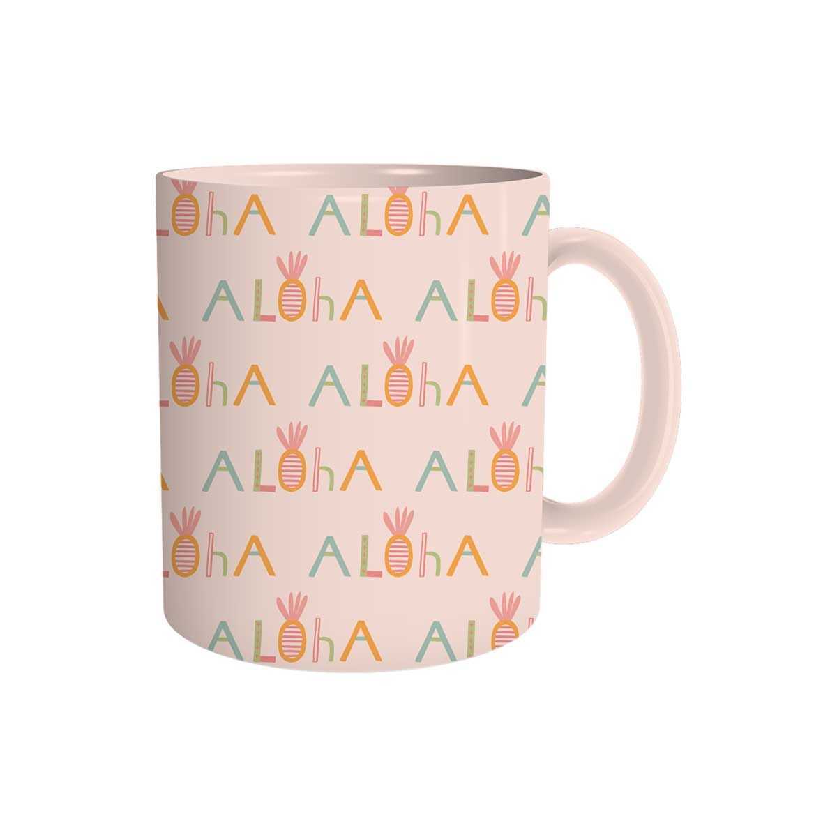 11oz Aloha Pineapple Ceramic Mug, Pink – SoHa Living