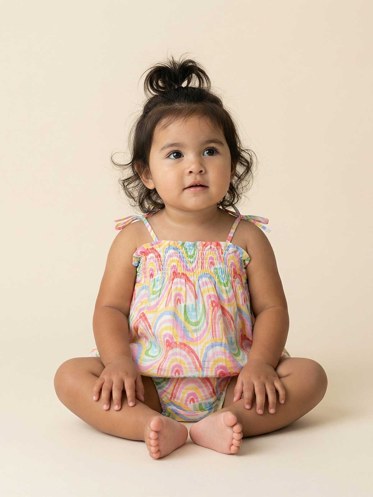 Rainbow Skies Tied Shoulder Dress