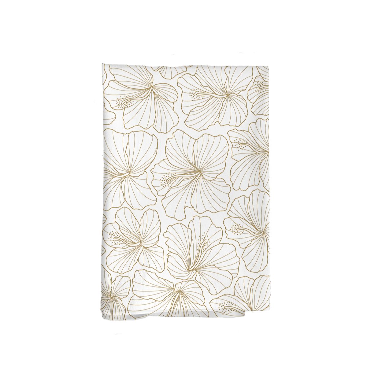 Golden Hibiscus Flower Flour Sack Kitchen Towel