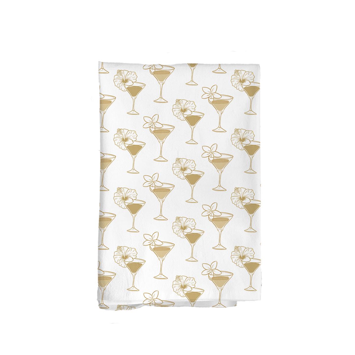 Floral Wine Glass Flour Sack Kitchen Towel