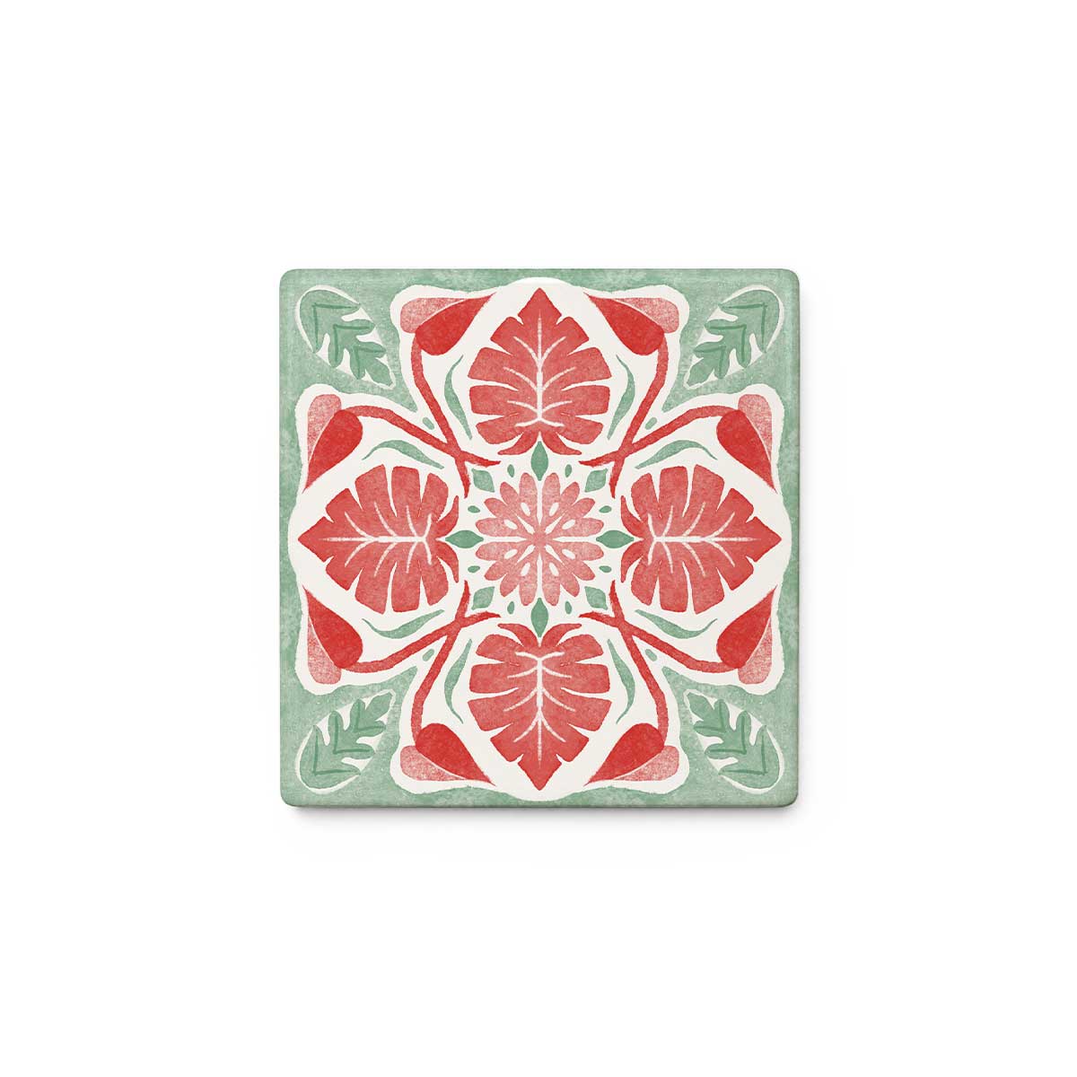 4x4in Crimson Canopy Ceramic Coaster