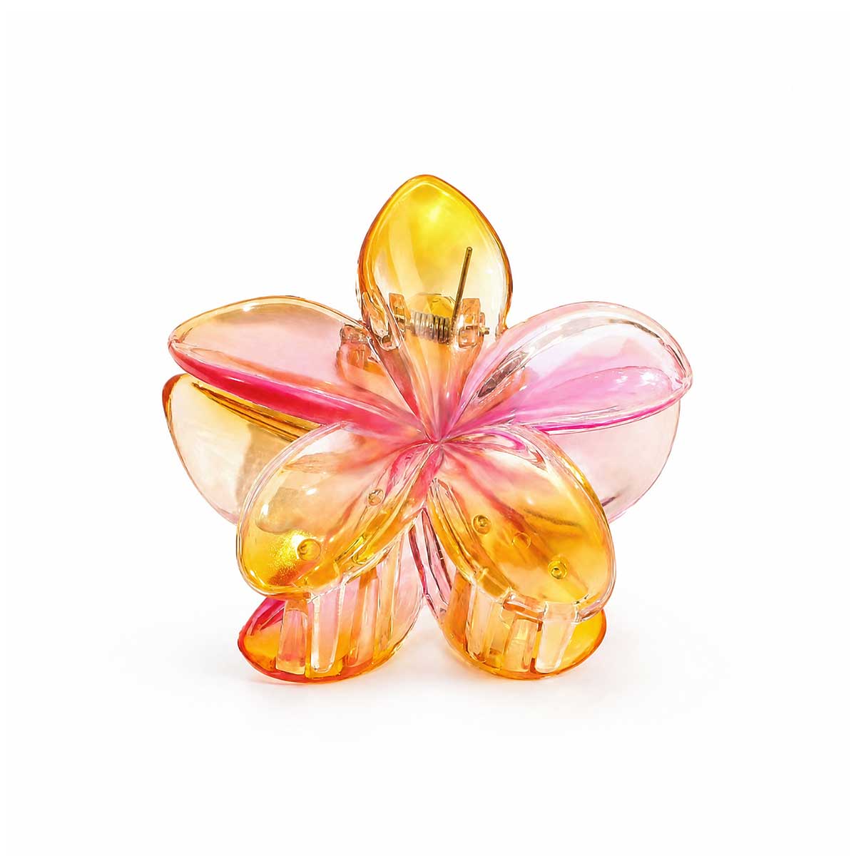 Glassy Plumeria Flower Hair Claw Clip, Orange & Pink – SoHa Living