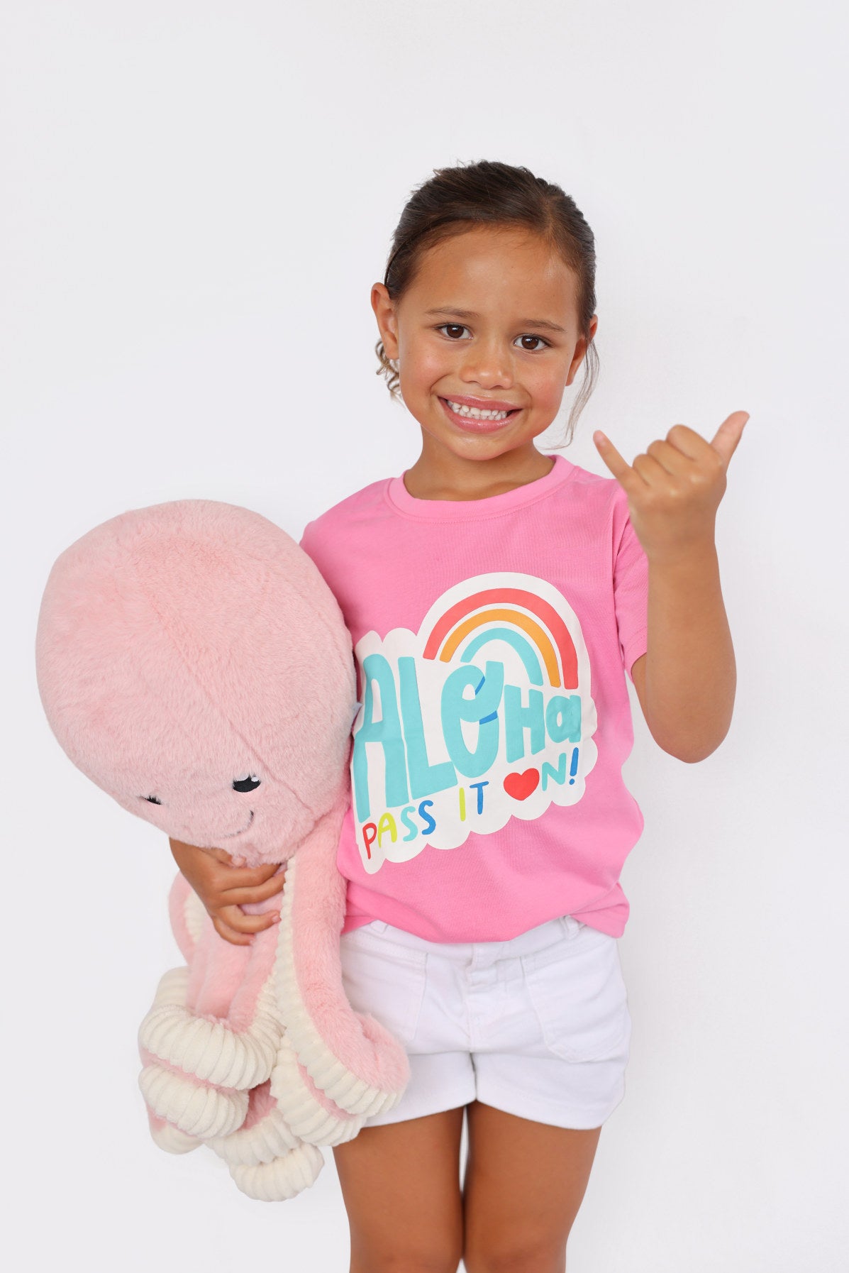 Hot Pink Aloha Pass It On Keiki T-Shirt