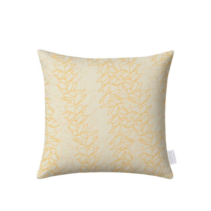 18x18in Midnight Gold Plumeria Pillow Cover