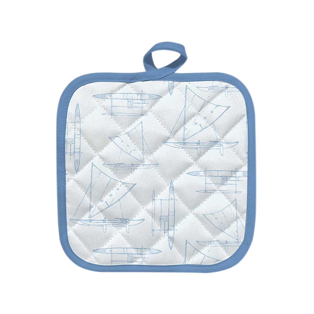 Wa'a Blueprint Pot Holder