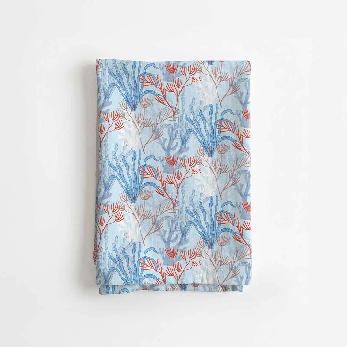 Coral Current Light Blue Flour Sack Kitchen Towel