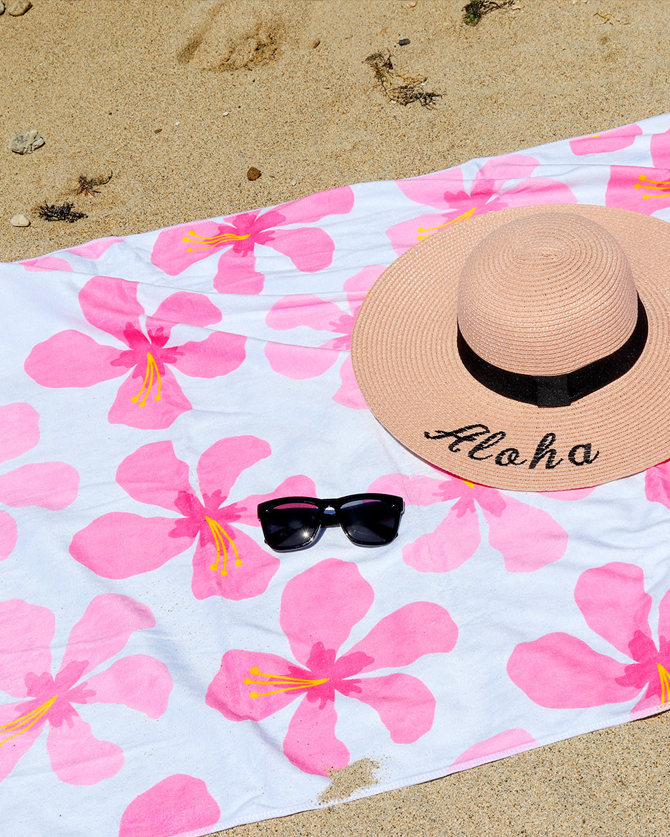 Pink Hibiscus Beach Towel