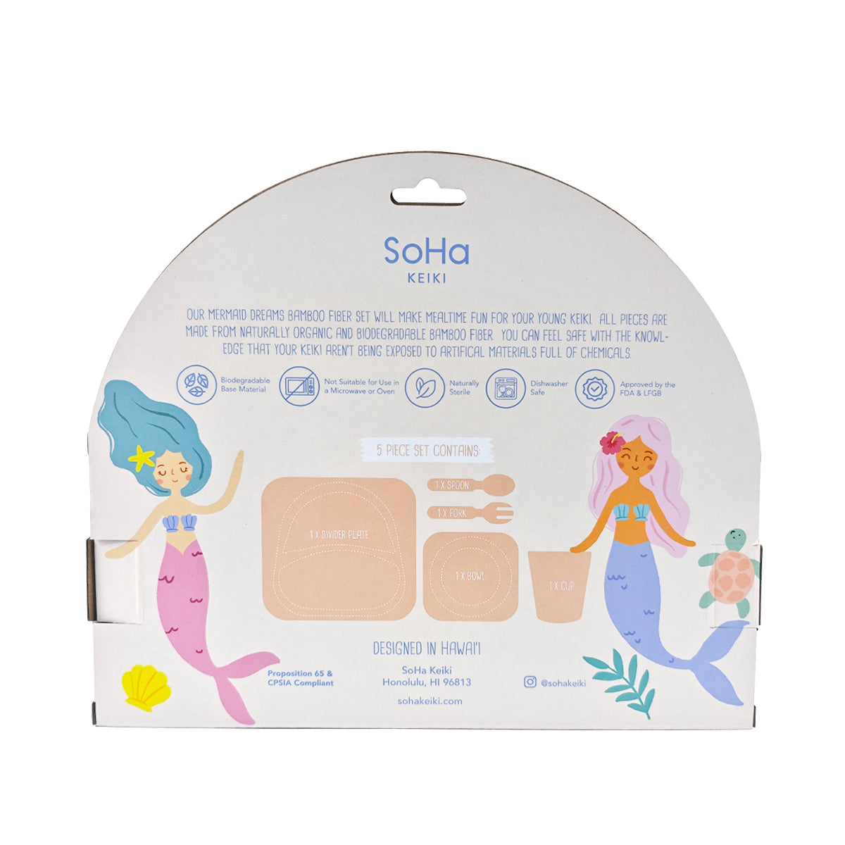 Mermaid Dreams Bamboo Fiber Dining Set