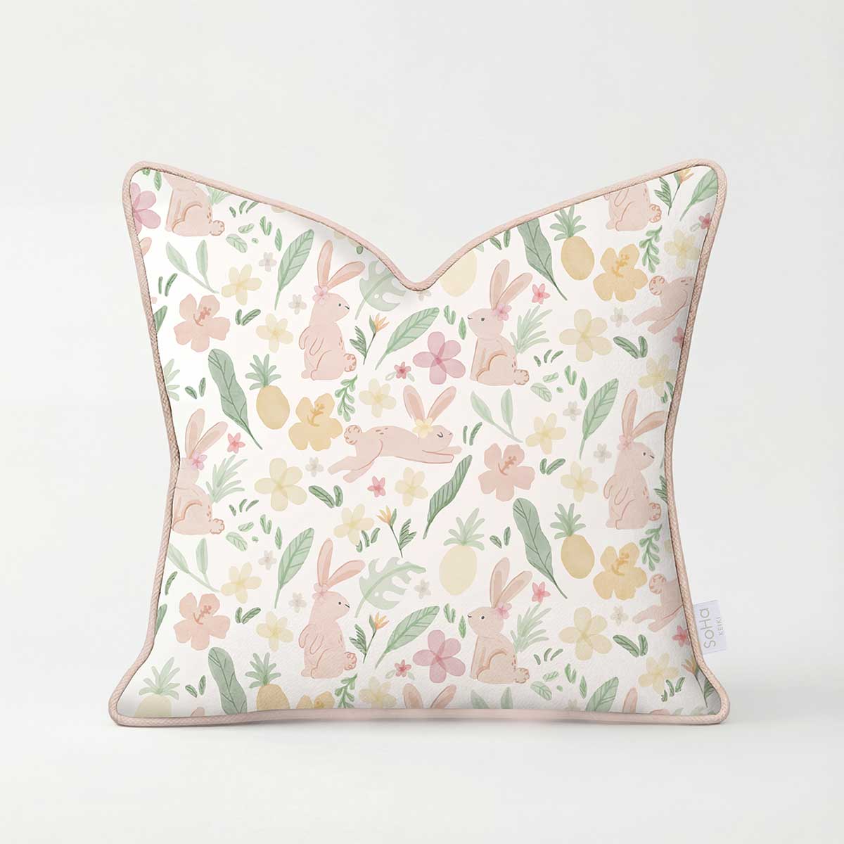 20x20in Happy Tropics Pillow Cover