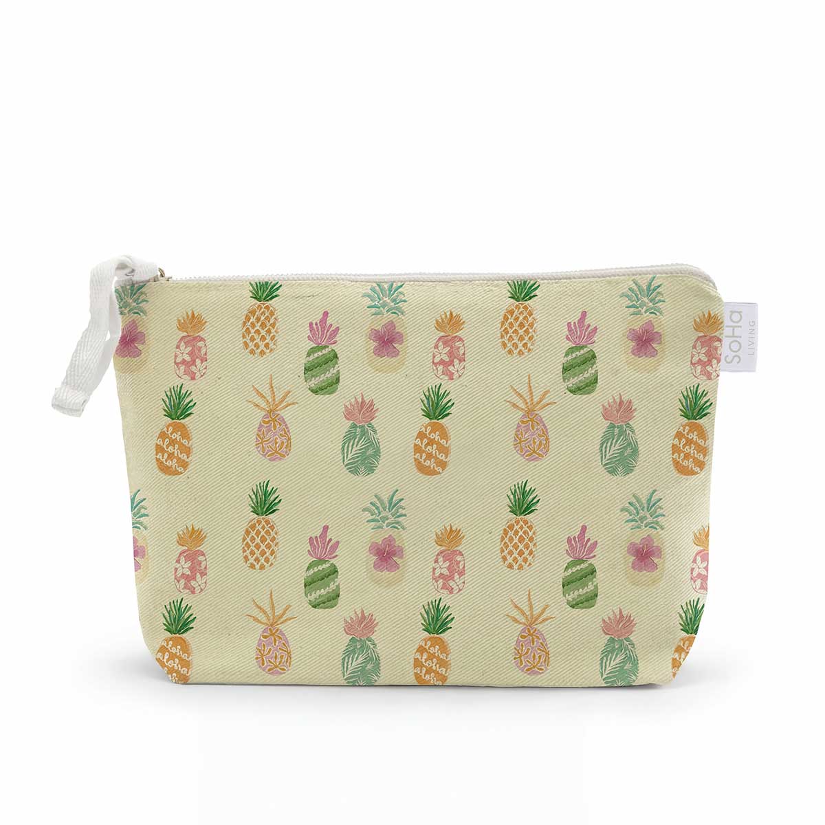 TRUNK ZERO　TRUNK別注SOSO-G パイナップル　バッグ　ポーチ Pineapple Patch Nat Cosmetic Bag, Large – SoHa Living