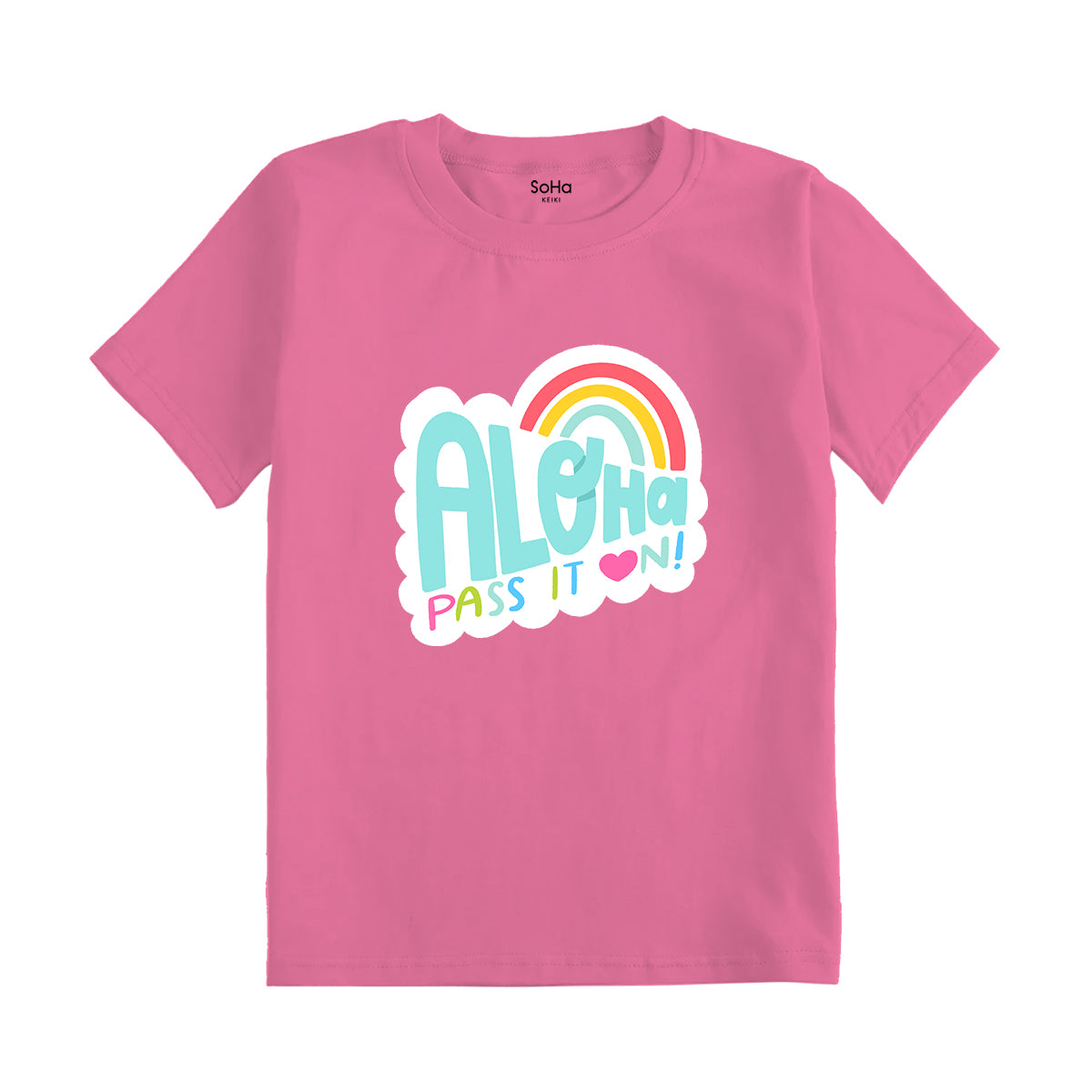 Hot Pink Aloha Pass It On Keiki T-Shirt