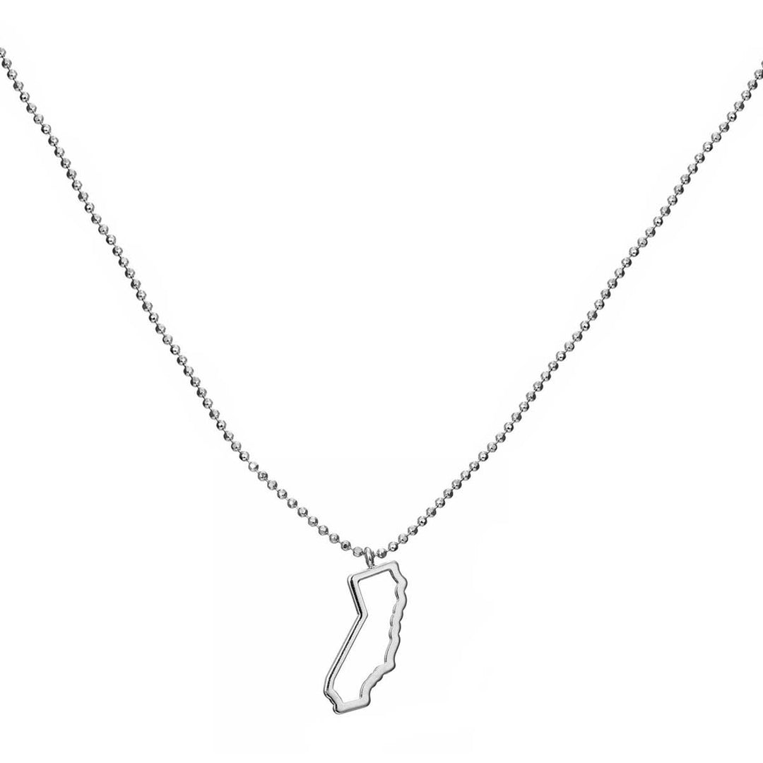 Silver California Outline Necklace Silver California Outline Necklace
