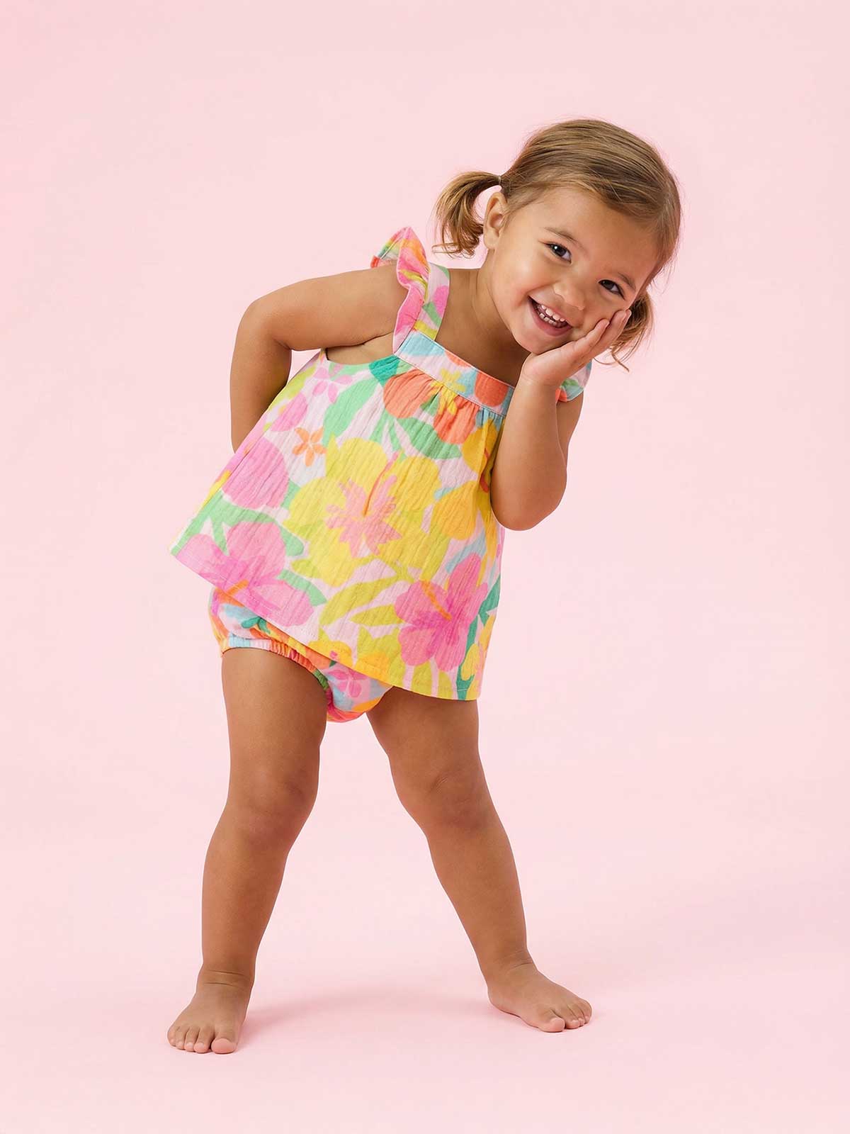 Hibiscus Sunset A-Line Dress