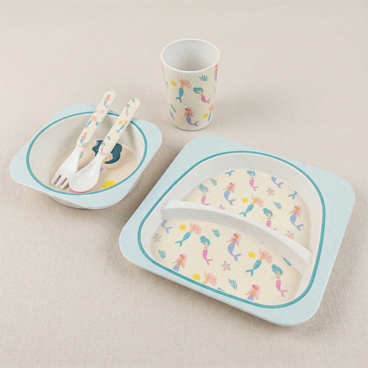 Mermaid Dreams Bamboo Fiber Dining Set