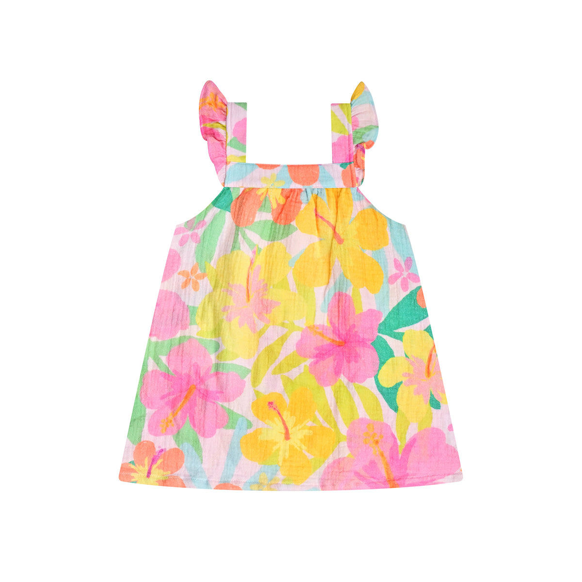 Hibiscus Sunset A-Line Dress