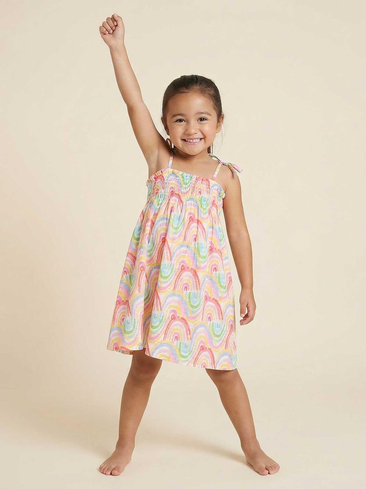 Rainbow Skies Tied Shoulder Dress