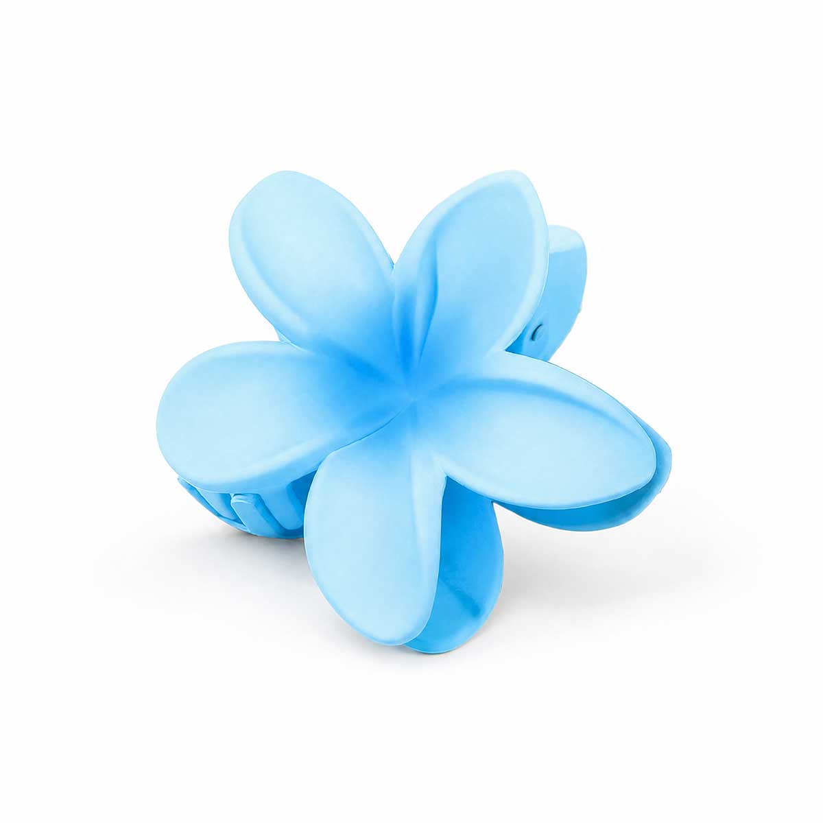 no.1257ꕤ.。雨を待つお花たちハンドメイドヘアゴムꕤ.。(青) Matte Plumeria Hair Claw Clip, Sky Blue – SoHa Living