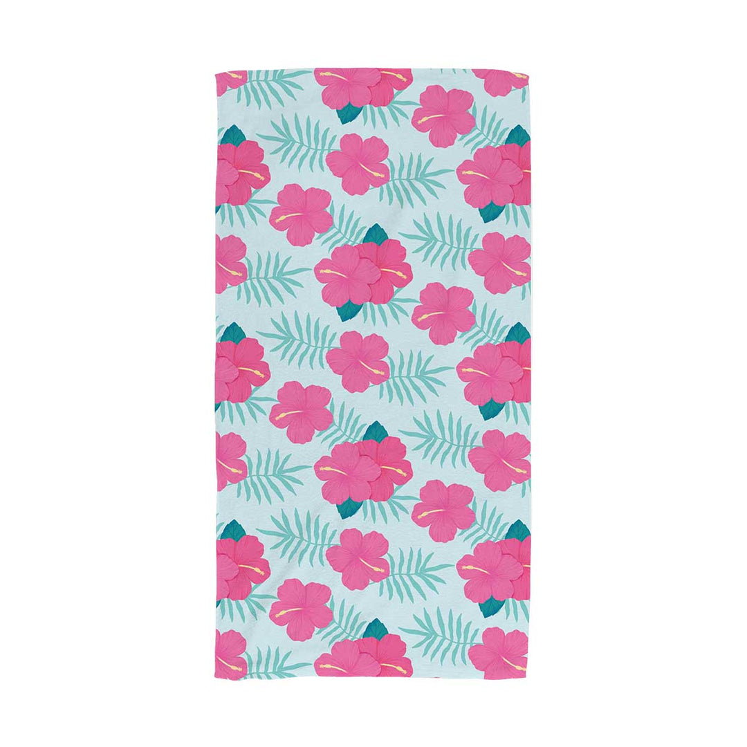 Hibiscus in Aqua Beach Towel – SoHa Living
