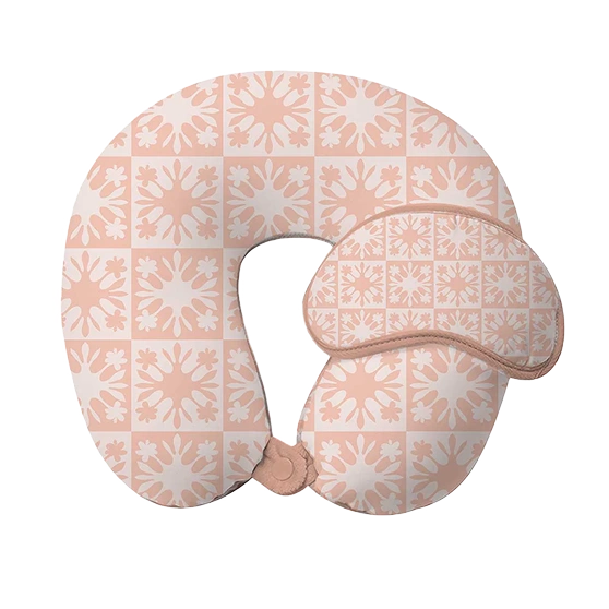 Hibiscus Quilt Neck Pillow & Eye Mask Set of 2