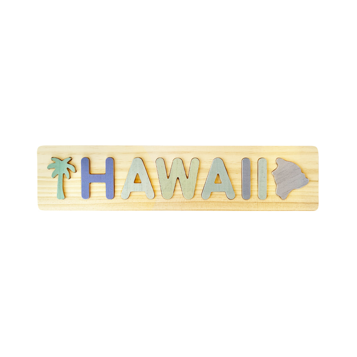Hawaii Wooden Puzzle, Palm Tree and Blue Island – SoHa Living