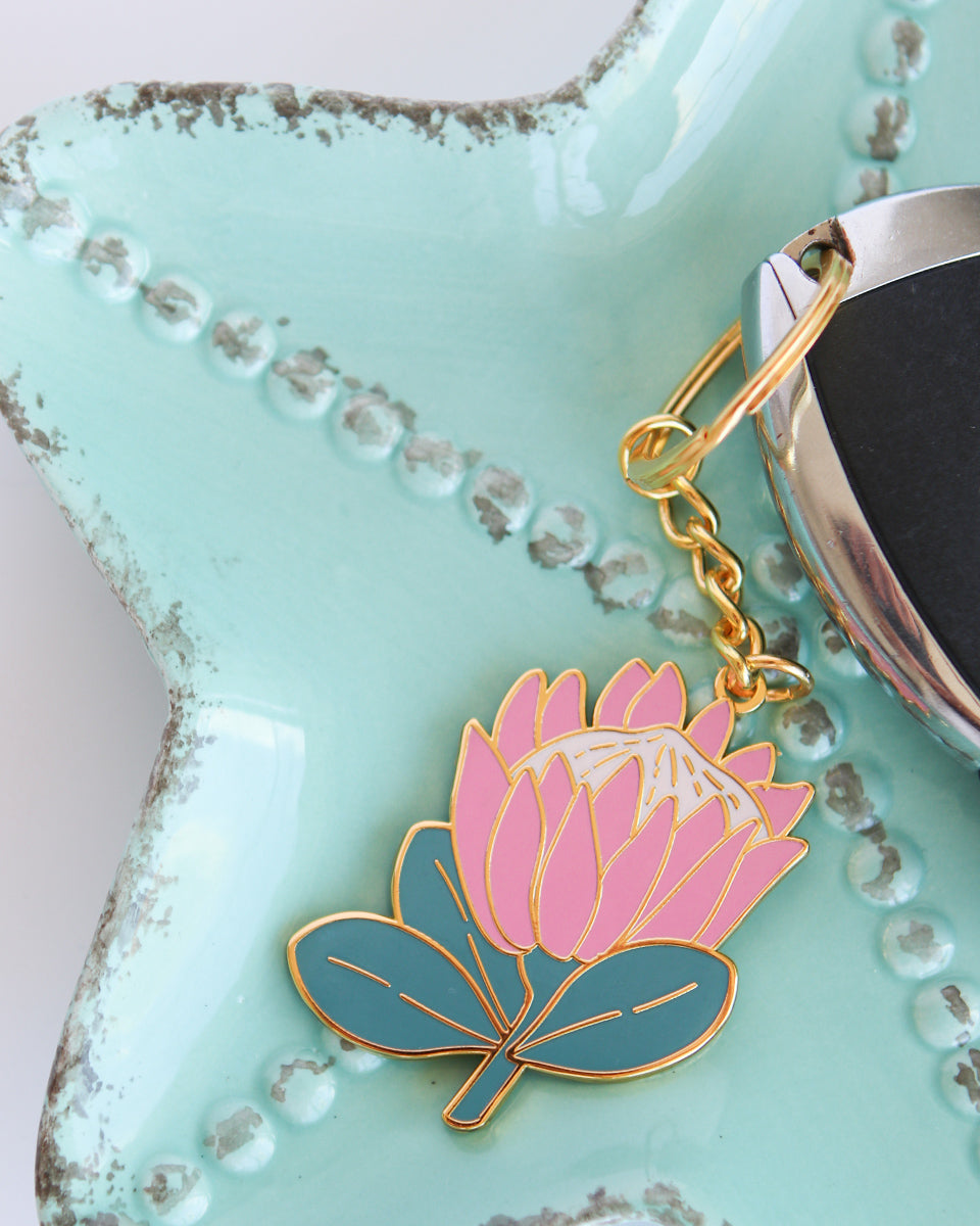 King Protea Enamel Keychain – SoHa Living