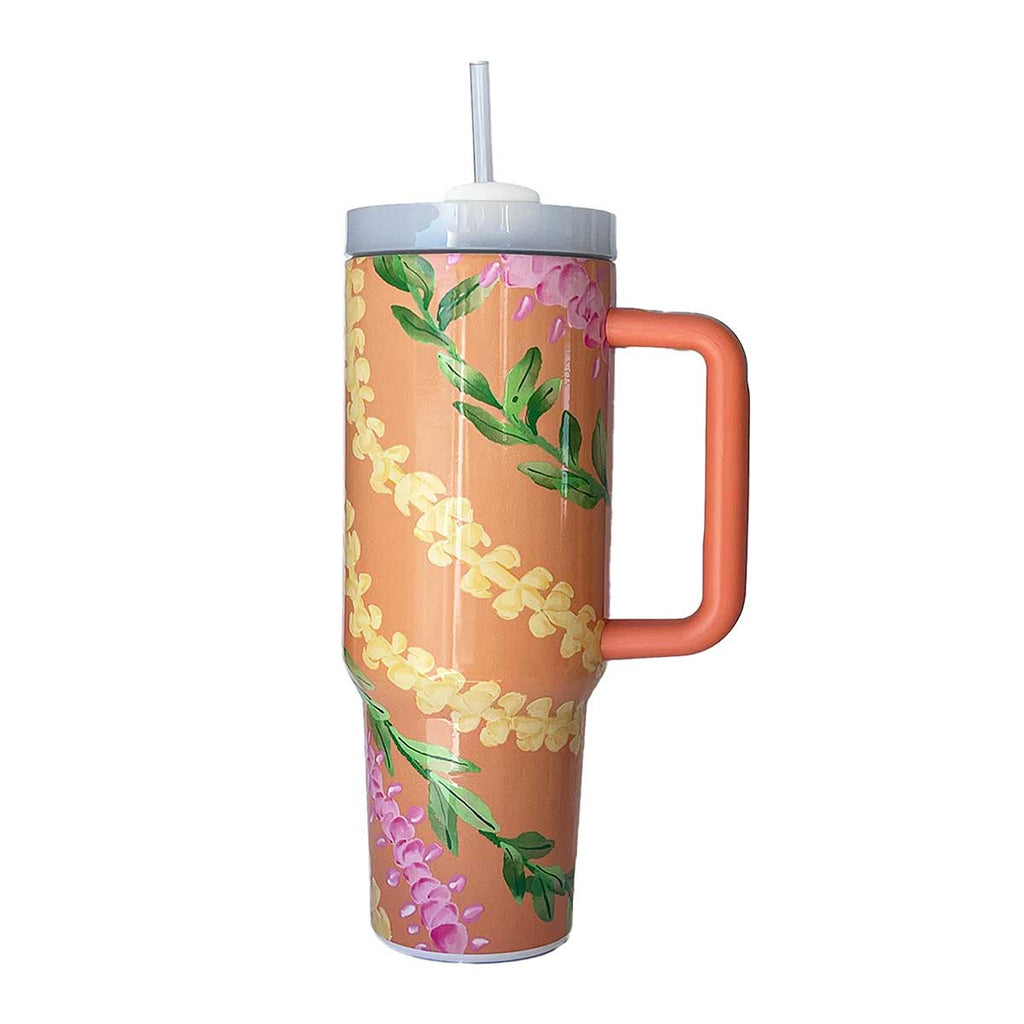 40oz Holoholo Stainless Steel Cup and Straw, Hibiscus – SoHa Living