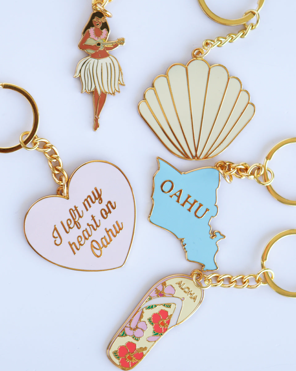 Oahu Island Enamel Keychain – SoHa Living