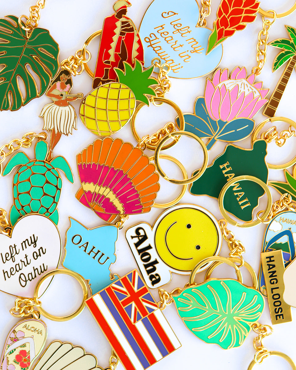 Oahu Island Enamel Keychain – SoHa Living