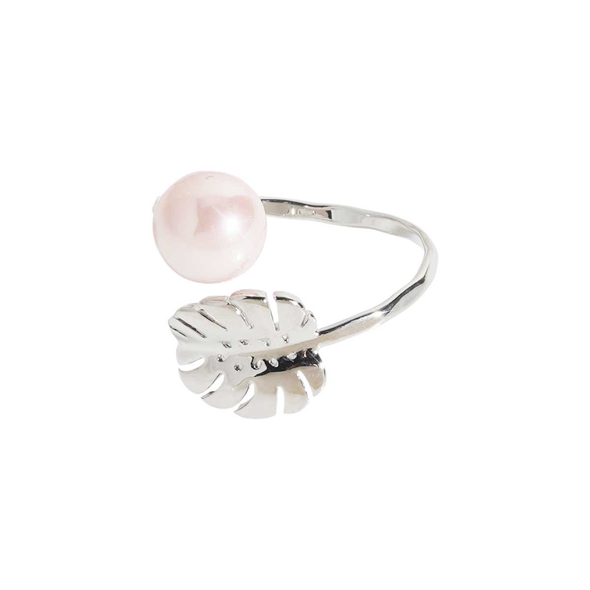 Monstera and Pearl Hammer Ring, Silver – SoHa Living